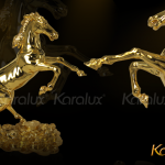Tượng ngựa phong thủy mạ vàng, dát vàng 24K