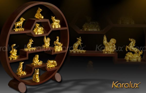 Bộ 12 con Giáp mạ vàng 1