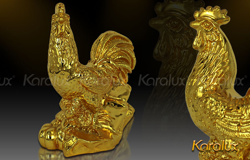 Giá bán tượng gà phong thủy mạ vàng | Gà trống sung túc Karalux