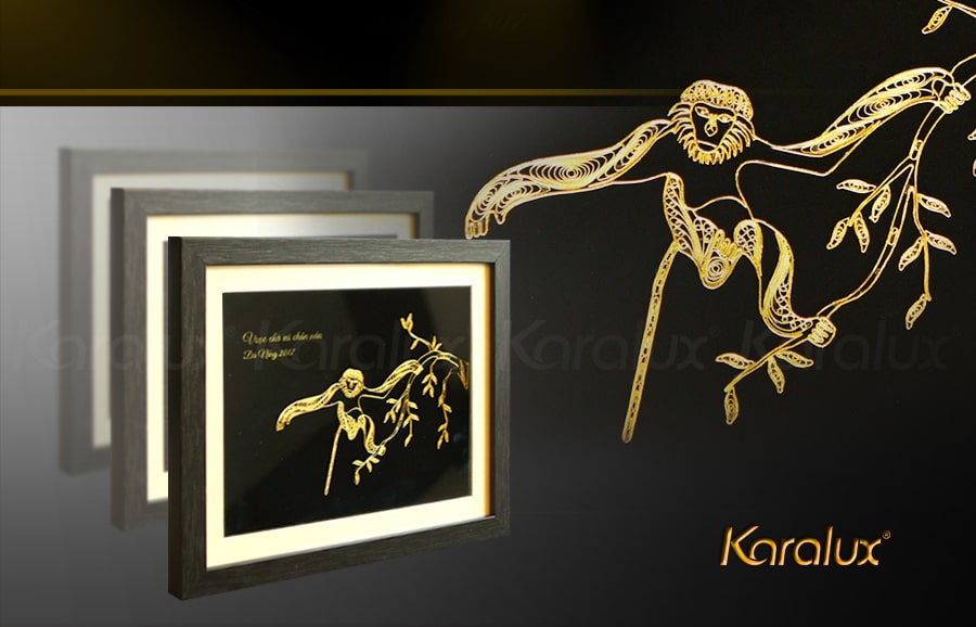 Bức tranh Vooc chà vá mạ vàng 24K bởi Karalux