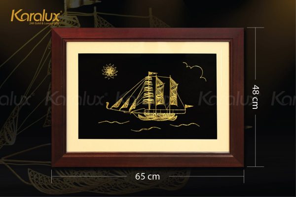 Kích thước tranh thuyền buồm phong thủy mạ vàng (cỡ 2)
