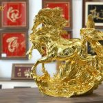 Tượng ngựa mạ vàng "Song mã phi thiên" 7