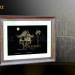 Tranh Chùa Một Cột mạ vàng 21