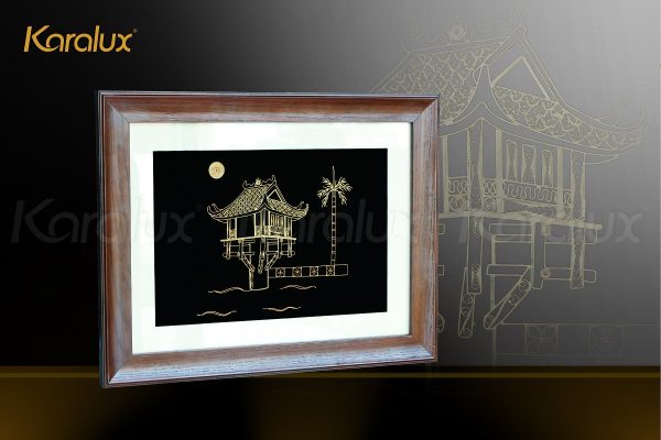 Tranh Chùa Một Cột mạ vàng 15