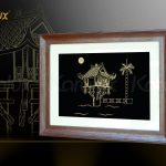 Tranh Chùa Một Cột mạ vàng 19