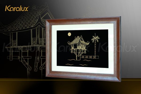 Tranh Chùa Một Cột mạ vàng 13