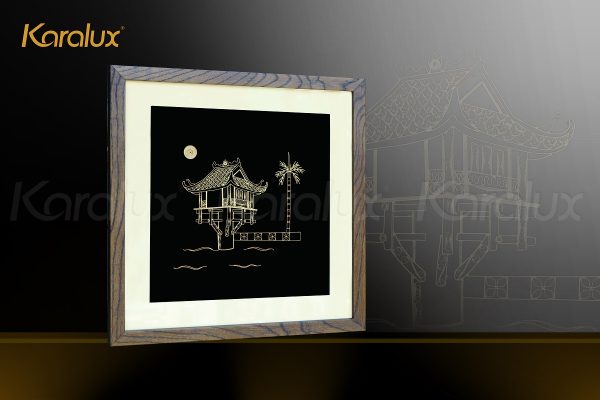 Tranh Chùa Một Cột mạ vàng 11