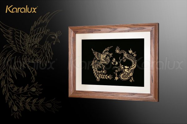 Tranh long phụng sum vầy mạ vàng 3