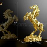 Tượng ngựa phong thủy mạ vàng 9
