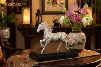 Tượng ngựa đúc bạc Bạch Ngân Tuấn Mã
